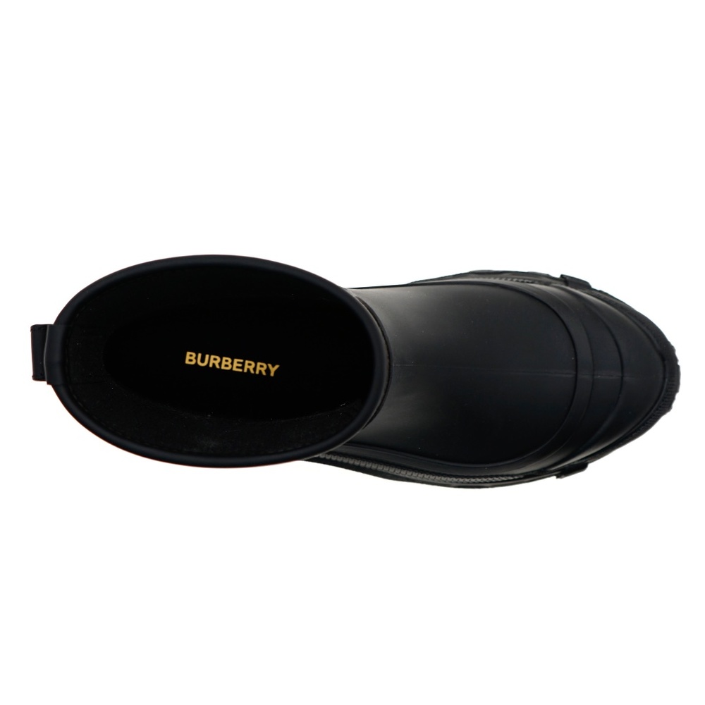 Burberry Black & Tan Short Checked Rain Boots - Picture 8 of 9